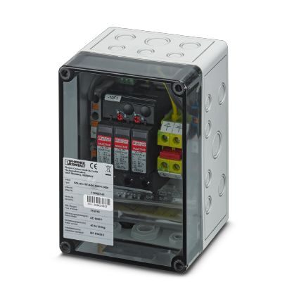 Skrzynka z ogranicznikami przepięć dla 1 MPPT / Phoenix Contact / 1000DC / 1MPP-SPD-S / box 1 MPPT / 1182566 / Ogranicznik przepięć typ T1/T2 w szczelnej (IP65) obudowie z wyprowadzonymi przepustami (dławnicami)